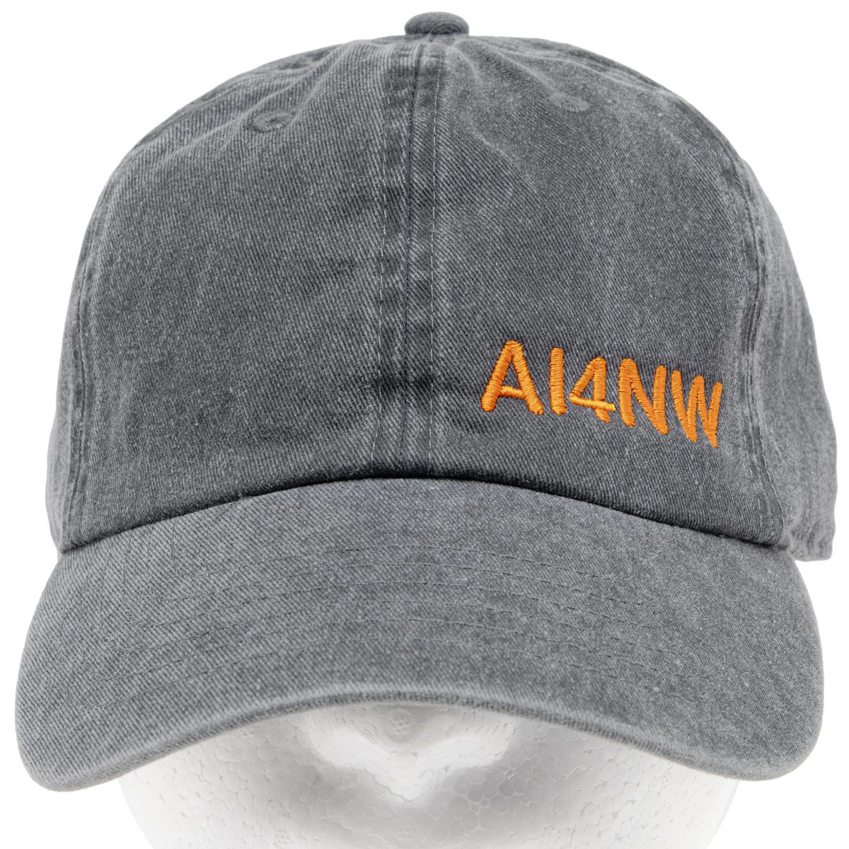 Gray low profile cap with orange AI4NW embroidery